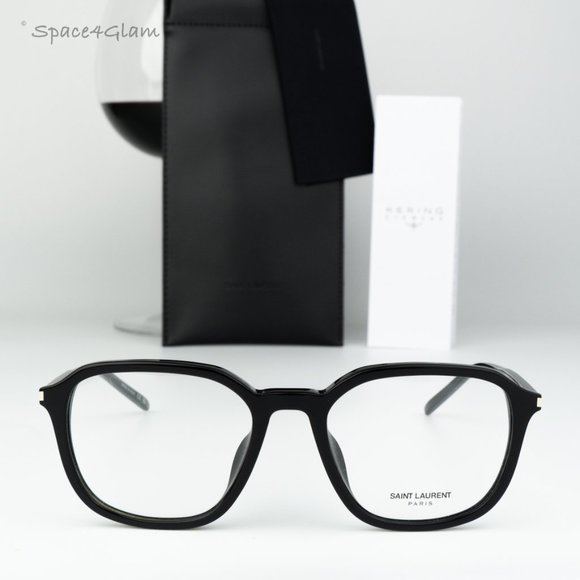 Saint Laurent Men Eyeglasses Black Demo Square SL726/F 001 BRAND NEW - Picture 1 of 9